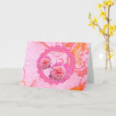 Pies roses Grande police Carte d'anniversaire (Fleur jaune)