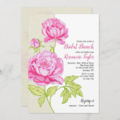 Pies roses Invitation Florale (Devant / Derrière)