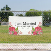 Pies roses Juste Marié Bannière de voiture (Insitu)