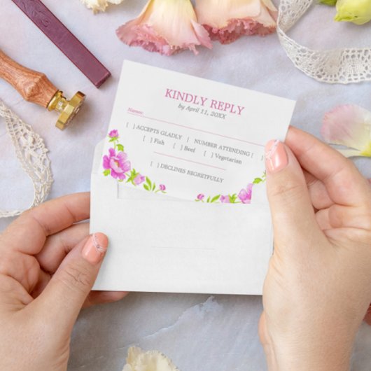 Pies roses Magenta Floral RSVP