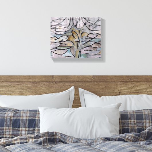 PIET MONDRIAAN BLOEIENDE APPELBOOM, Abstracte prin Canvas Afdruk (Insitu (Slaapkamer))