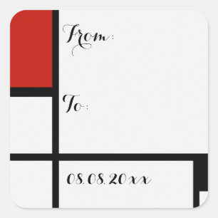 Piet Mondriaan - Compositie Geometrisch Abstract Vierkante Sticker