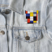 PIET MONDRIAAN - Compositon A 1923 Vierkante Button 5,1 Cm (In situ)
