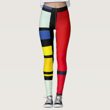 Piet Mondriaan inspireerde Abstracte Leggings