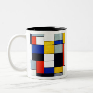 Piet Mondriaan Samenstelling A Tweekleurige Koffiemok