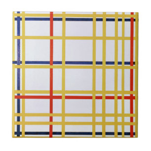 Piet Mondriaan's New York City is een Abstract sch Tegeltje