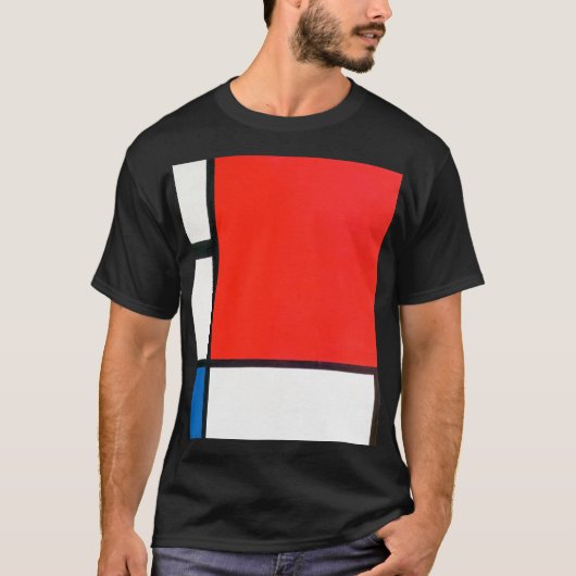 Piet Mondriaanse samenstelling met rood T-shirt (Voorkant)
