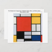 Piet Mondrian Abstract Briefkaart (Voorkant / Achterkant)