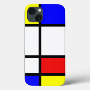 Piet Mondrian Art Style Modern Bright kleuren iPhone 13 Hoesje