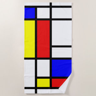 Piet Mondrian Art Style Modern Bright kleuren Strandlaken