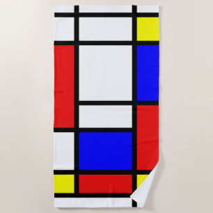 Piet Mondrian Art Style Modern Bright kleuren Strandlaken