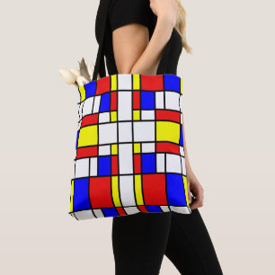 Piet Mondrian Art Style Modern Colorful Draagtas