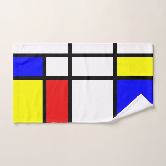 Piet Mondrian Art Style Modern Helderkleurig Bad Handdoek (Handdoek)