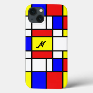 Piet Mondrian Art Style Modern Helderkleurig iPhone 13 Hoesje