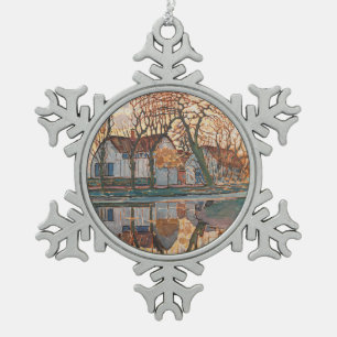 Piet Mondrian - Boerderij Near Duivendrecht Tin Sneeuwvlok Ornament