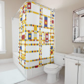 Piet Mondrian - Broadway Boogie Woogie Modern Art Douchegordijn (In situ)
