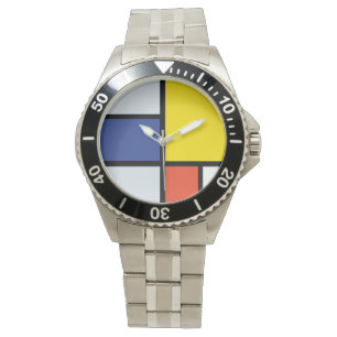 Piet Mondrian Compositie A - Abstracte Moderne Kun Horloge