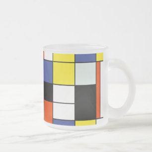 Piet Mondrian Compositie A - Abstracte Moderne Kun Matglas Koffiemok