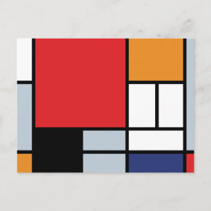 Piet Mondrian - Compositie met groot rood vlak Briefkaart