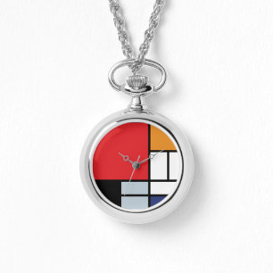 Piet Mondrian - Compositie met groot rood vlak Horloge