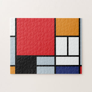 Piet Mondrian - Compositie met groot rood vlak Legpuzzel