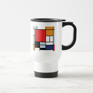 Piet Mondrian - Compositie met groot rood vlak Reisbeker