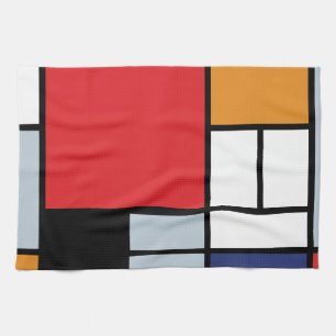 Piet Mondrian - Compositie met groot rood vlak Theedoek