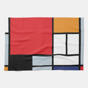 Piet Mondrian - Compositie met groot rood vlak Theedoek