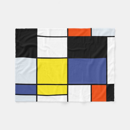 Piet Mondrian Composition A - Abstracte moderne ku Fleece Deken (Voorkant (Horizontaal))
