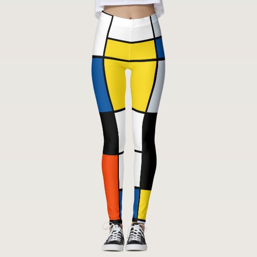 Piet Mondrian Composition A - Abstracte moderne ku Leggings (Voorkant)