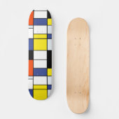 Piet Mondrian Composition A - Abstracte moderne ku Skateboard (Voorkant)