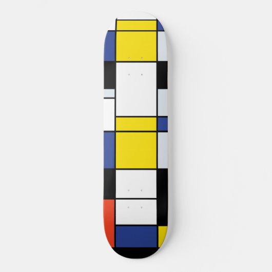 Piet Mondrian Composition A - Abstracte moderne ku Skateboard (Voorkant)