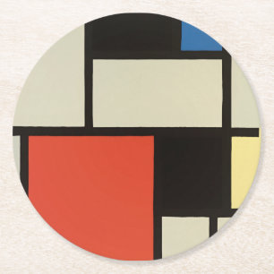 Piet Mondrian Composition Abstract Painting Ronde Kartonnen Onderzetter
