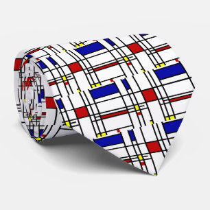 Piet Mondrian,"Composition No.10" Stropdas