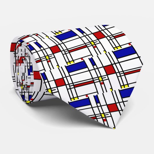 Piet Mondrian,"Composition No.10" Stropdas (Opgerold)