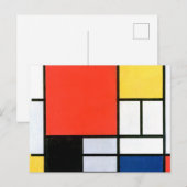 Piet Mondrian Composition Red Yellow Blue Black Briefkaart (Voorkant / Achterkant)