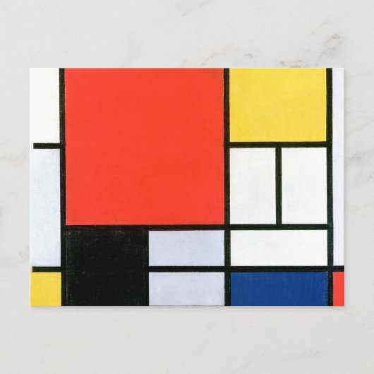 Piet Mondrian Composition Red Yellow Blue Black Briefkaart (Voorkant)