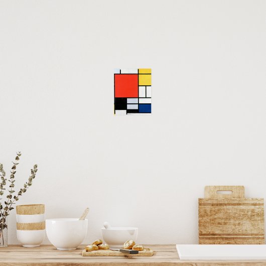 Piet Mondrian Composition Red Yellow Blue Black Poster (Keuken)