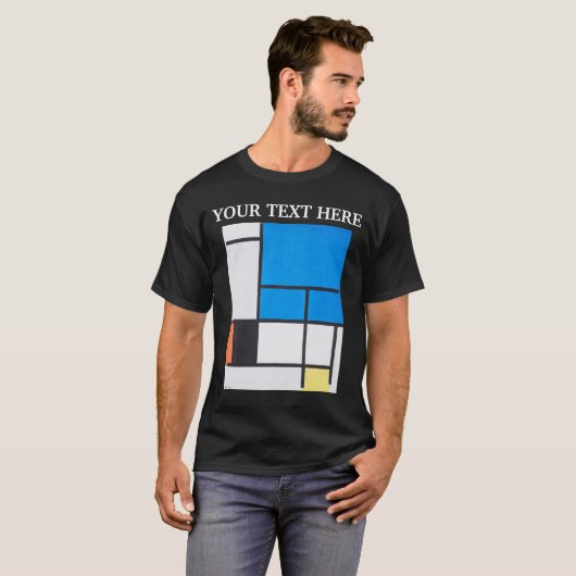 Piet Mondrian Composition with Large Blue Plane T-shirt (Voorkant volledig)