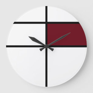 Piet Mondrian Design-Time: Maroon Grote Klok