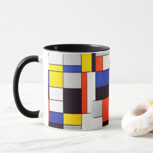 Piet Mondrian Geometrisch Raster Modern Kunst Koff Mok