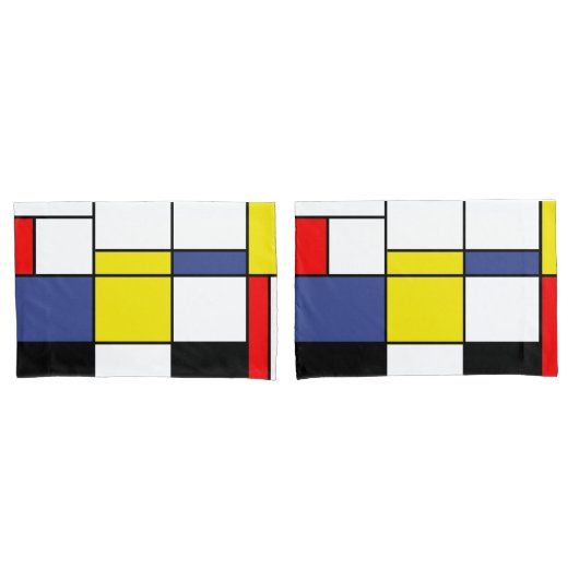 Piet Mondrian Minimalist Kussensloop (Voorkant-Set)
