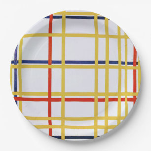 Piet Mondrian New York City I Abstracte Kunst Papieren Bordje