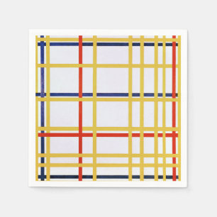 Piet Mondrian New York City I Abstracte Kunst Servet