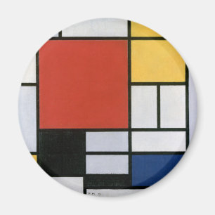 Piet Mondrian Rood Blauw Geel Abstracte Kunst Magneet