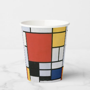 Piet Mondrian Rood Blauw Geel Abstracte Kunst Papieren Bekers