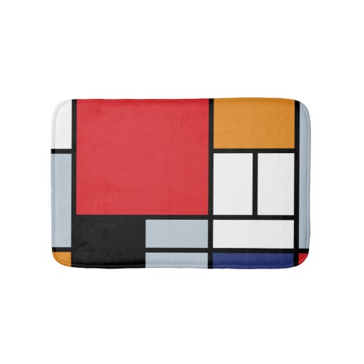 Piet Mondrian - Samenstelling met Grote Rode Plane Badmat (Voorkant)