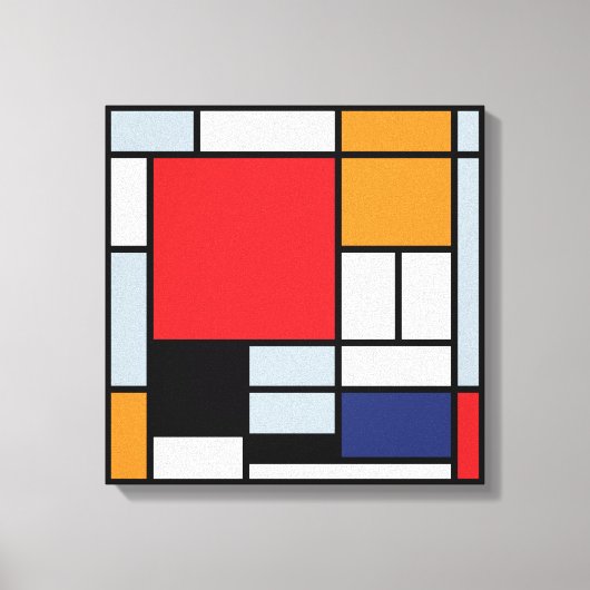 Piet Mondrian - Samenstelling met Grote Rode Plane Canvas Afdruk (Voorkant)
