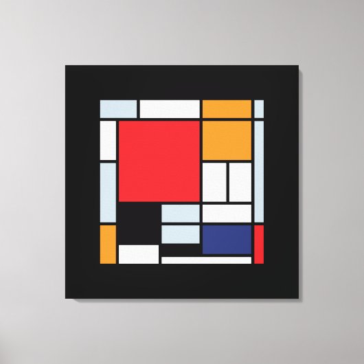 Piet Mondrian - Samenstelling met Grote Rode Plane Canvas Afdruk (Voorkant)
