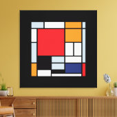 Piet Mondrian - Samenstelling met Grote Rode Plane Canvas Afdruk (Insitu (Woonkamer))